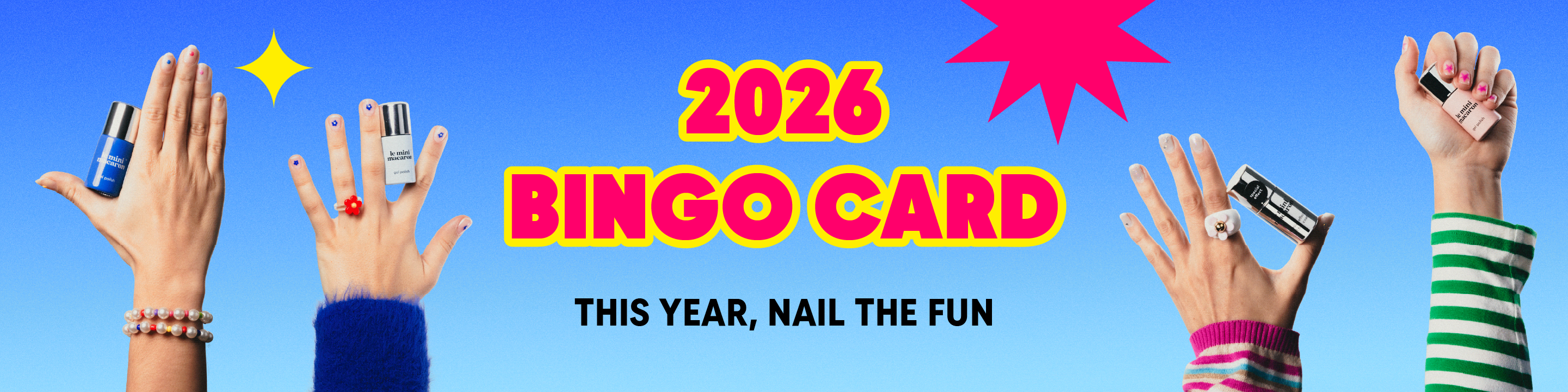 nail the fun, bingo card on nails & manicure